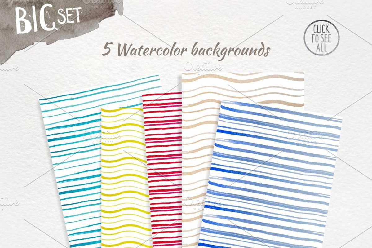 BIG SET! Watercolor collection, a Texture Illustration by OlgaAlekseenko (Photo 4 of 4)