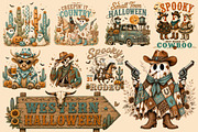 Western Cowboy Halloween Png Bundle, a Seasonal Illustration by Daisy Design (Thumbnail 1 of 8)
