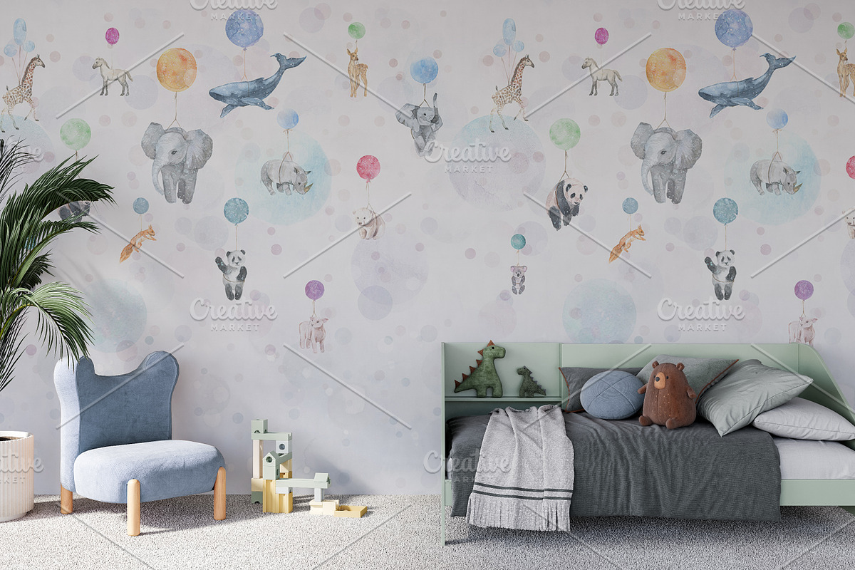 Wallpaper mockup | Boy's room mockup, a Household Mockup by Hunny Badger (Photo 4 of 6)
