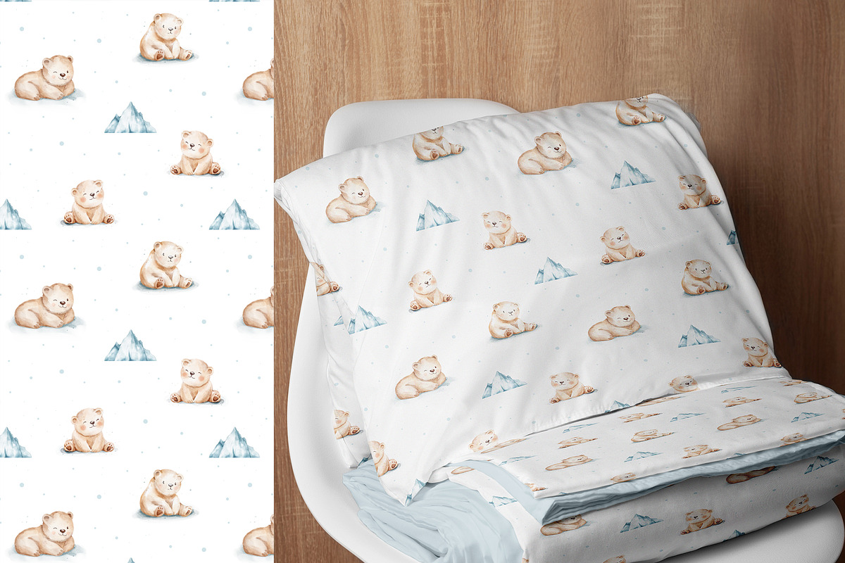 Winter seamless pattern bear, a Pattern Graphic by Pattern + watercolor (Photo 6 of 6)