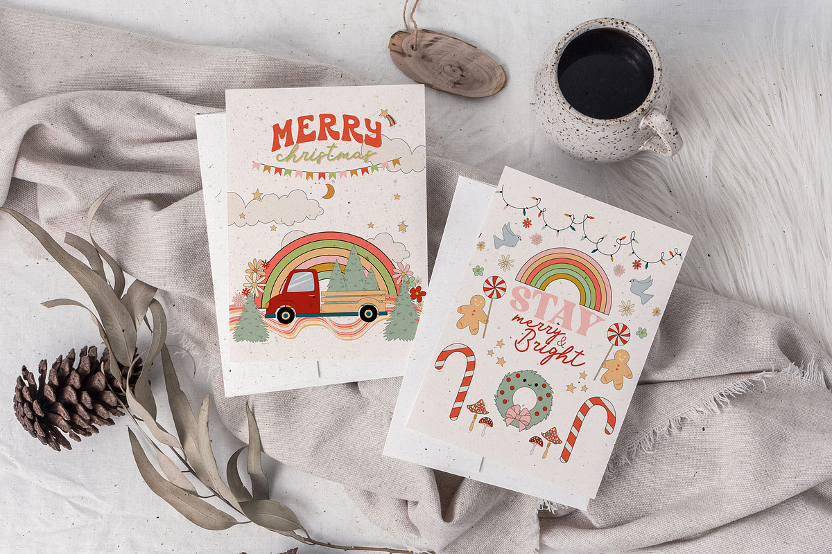 Holly Jolly Groovy Christmas, a Seasonal Illustration by Mio Buono (Photo 5 of 13)