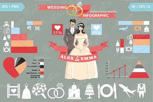 Wedding Infographic Set. Bridegroom