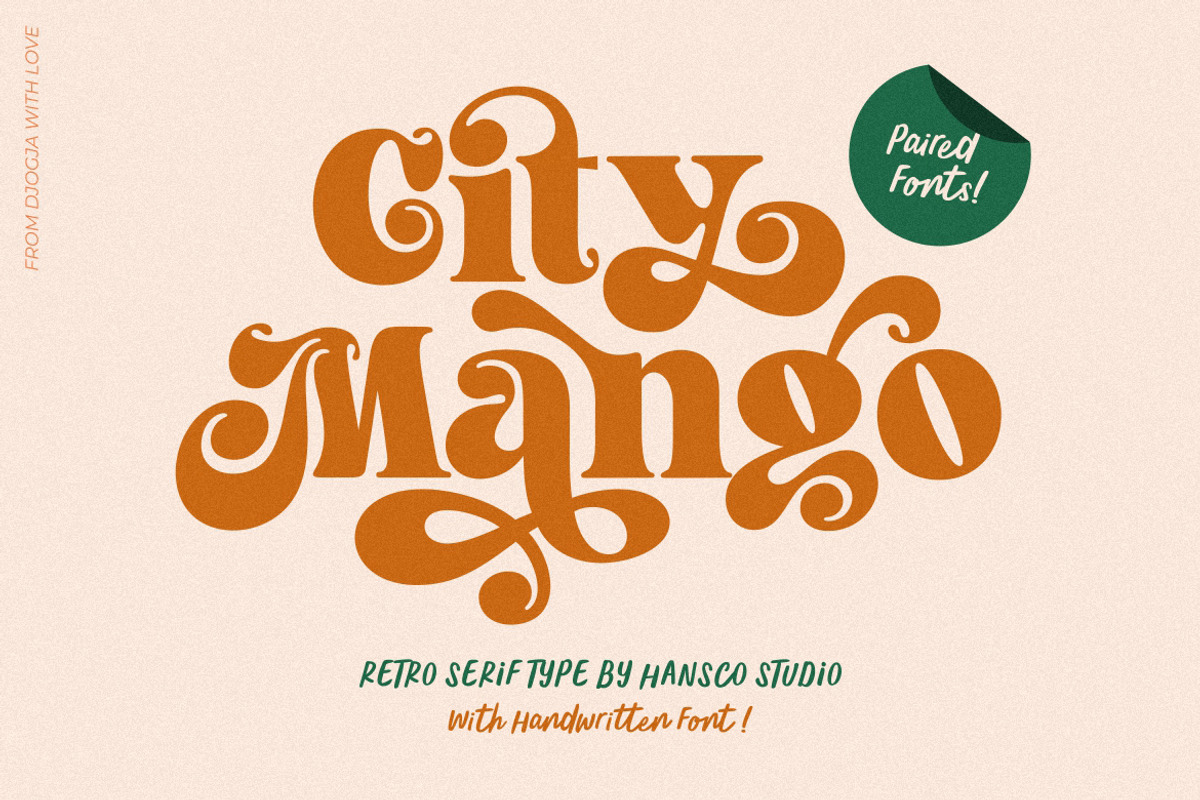 City Mango - Retro Serif Font, a Serif Font by HansCo Studio (Photo 1 of 17)