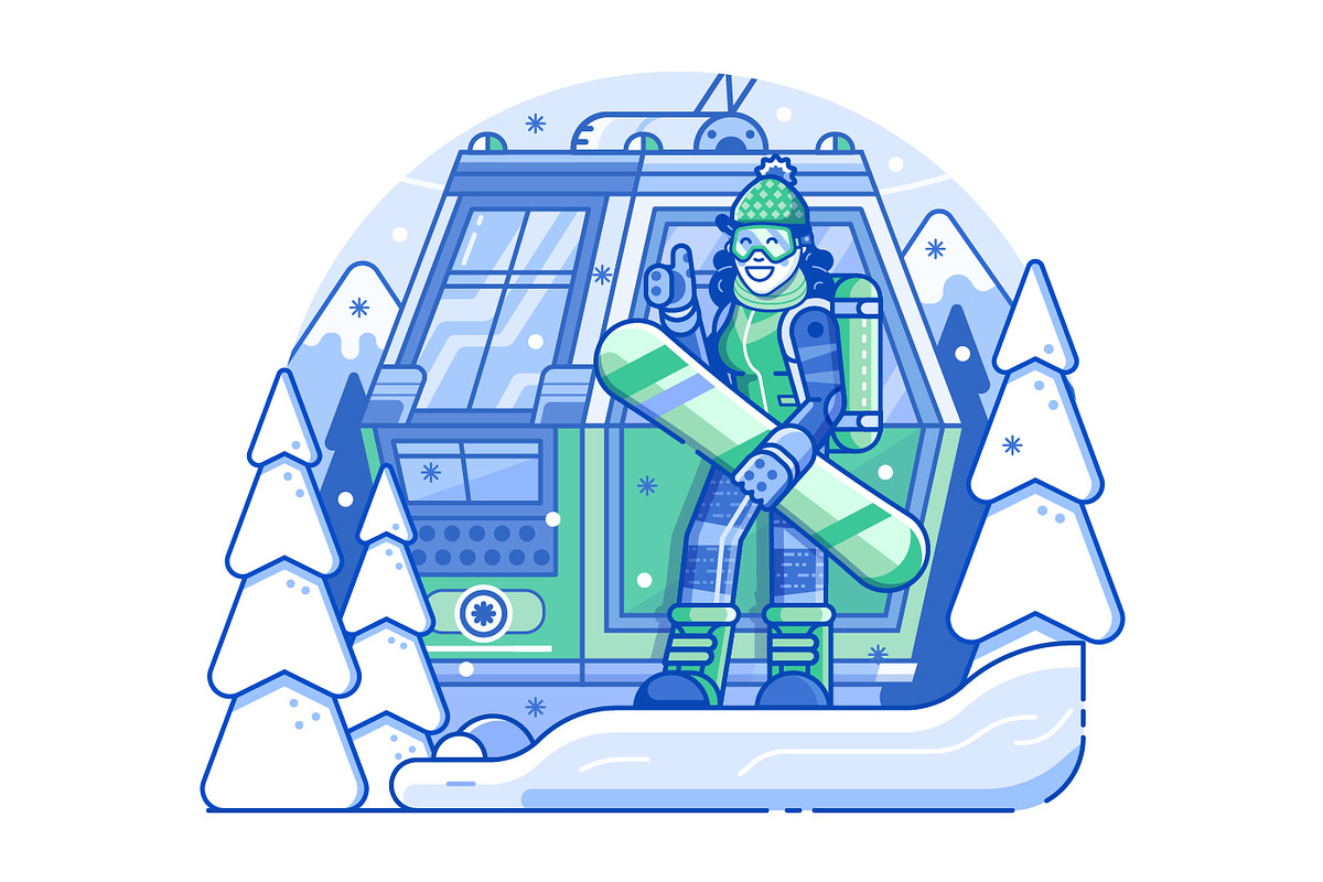 Skiing Resort Web Illustrations, a Sport Illustration by Alex Krugli (Photo 10 of 15)