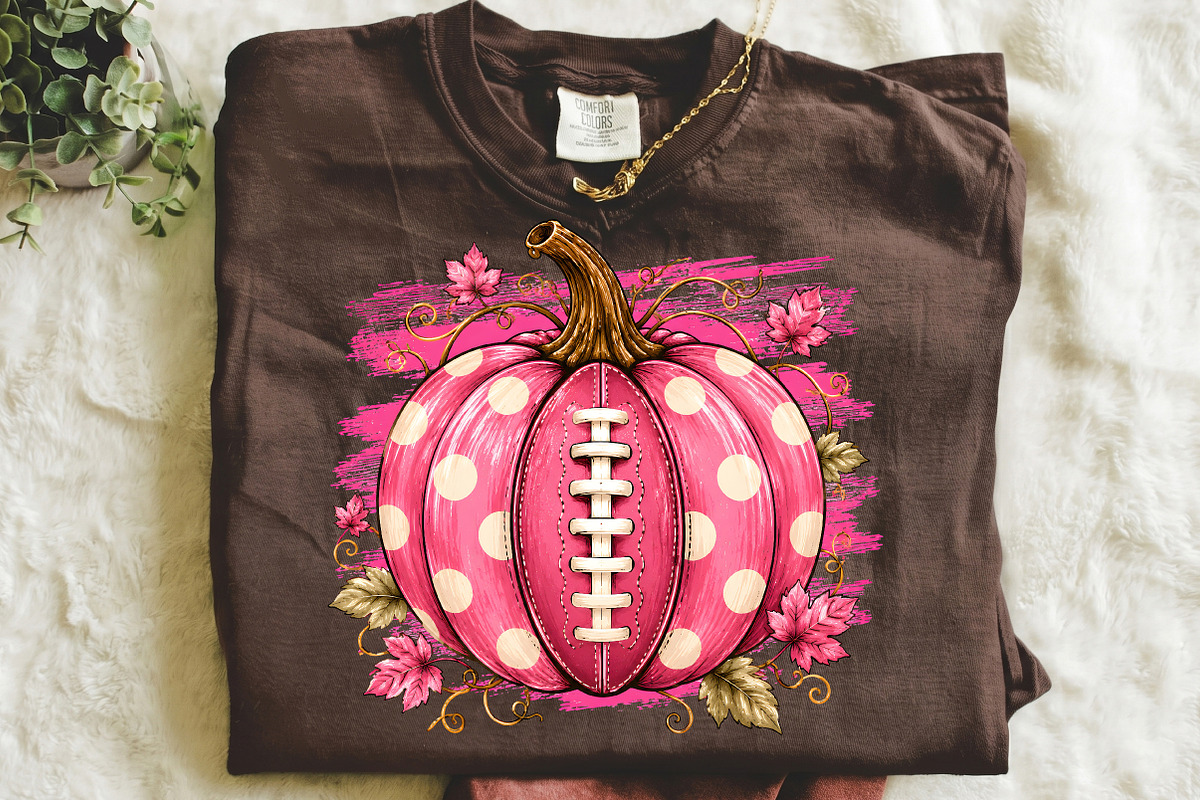 Pink Football Pumpkin PNG,Polka, an Object Illustration by Libby Wishes (Photo 2 of 3)