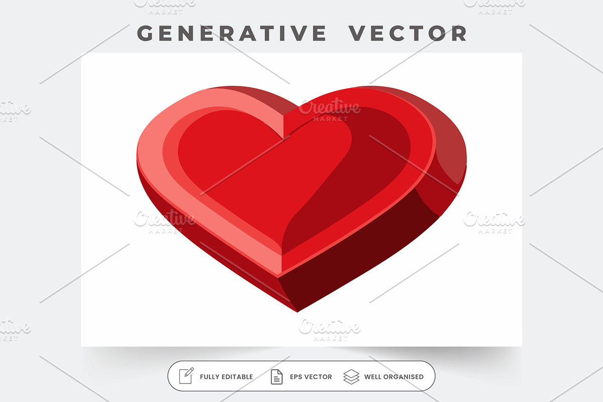 A vibrant red heart illustration des, a Graphic by Iftikhar Alam