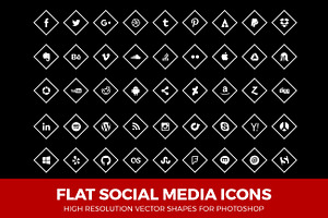 Social Media Icons Diamond White