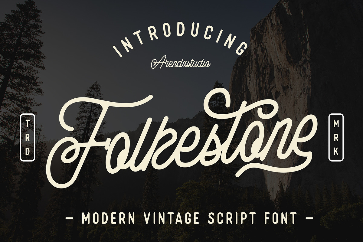 Folkestone - Modern Vintage Script, a Script Font by Arendxstudio (Photo 1 of 10)