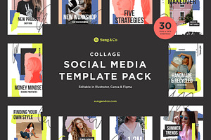 Collage Social Media Template Pack