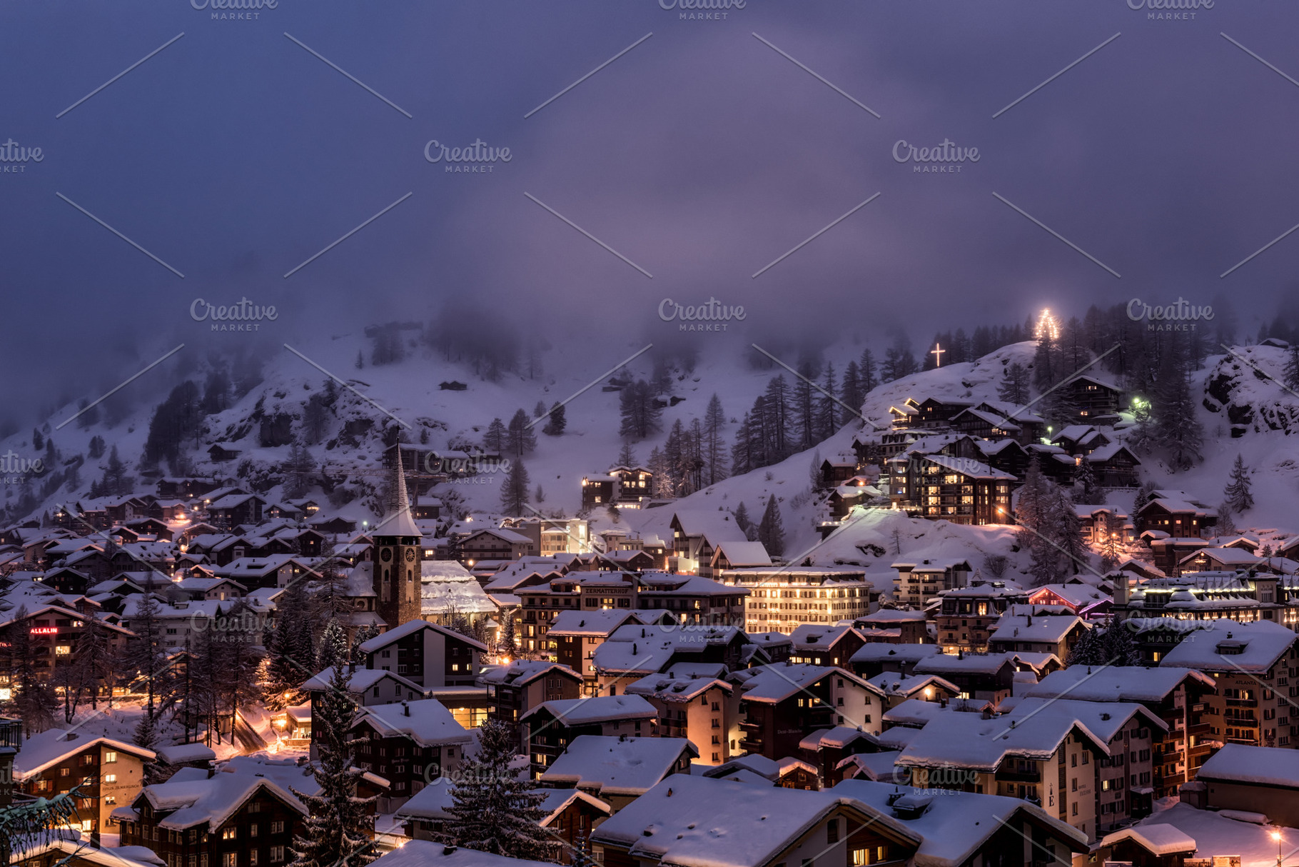 Zermatt village switzerland containing aerial, alpine, and alps, a Nature Photo by Ekaterina Grivet