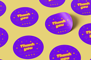Retro Thank You Sticker