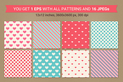 Valentine seamless patterns, a Pattern Graphic by miumiu (Thumbnail 2 of 4)