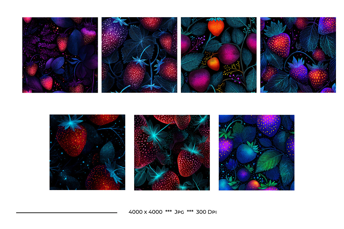 Strawberry Retro Art Style Patterns, a Pattern Graphic by karenfoleyphoto (Photo 13 of 16)