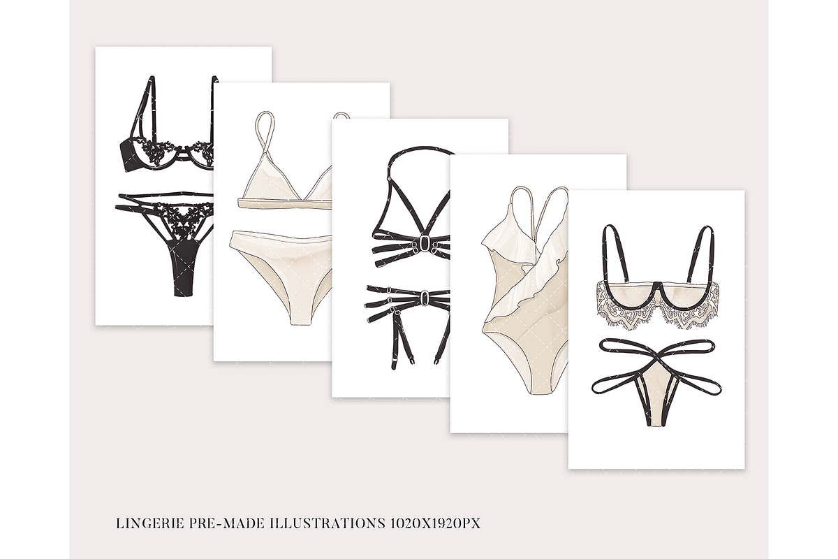 Lingerie pantie underwear clipart, an Illustration by Milatoo (Photo 5 of 7)