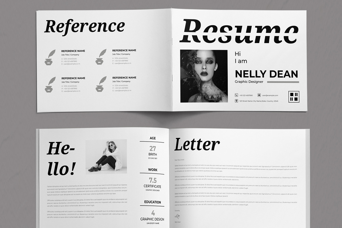 Resume Booklet Template Layout, a Stationery Template by ContestDesign (Photo 2 of 4)