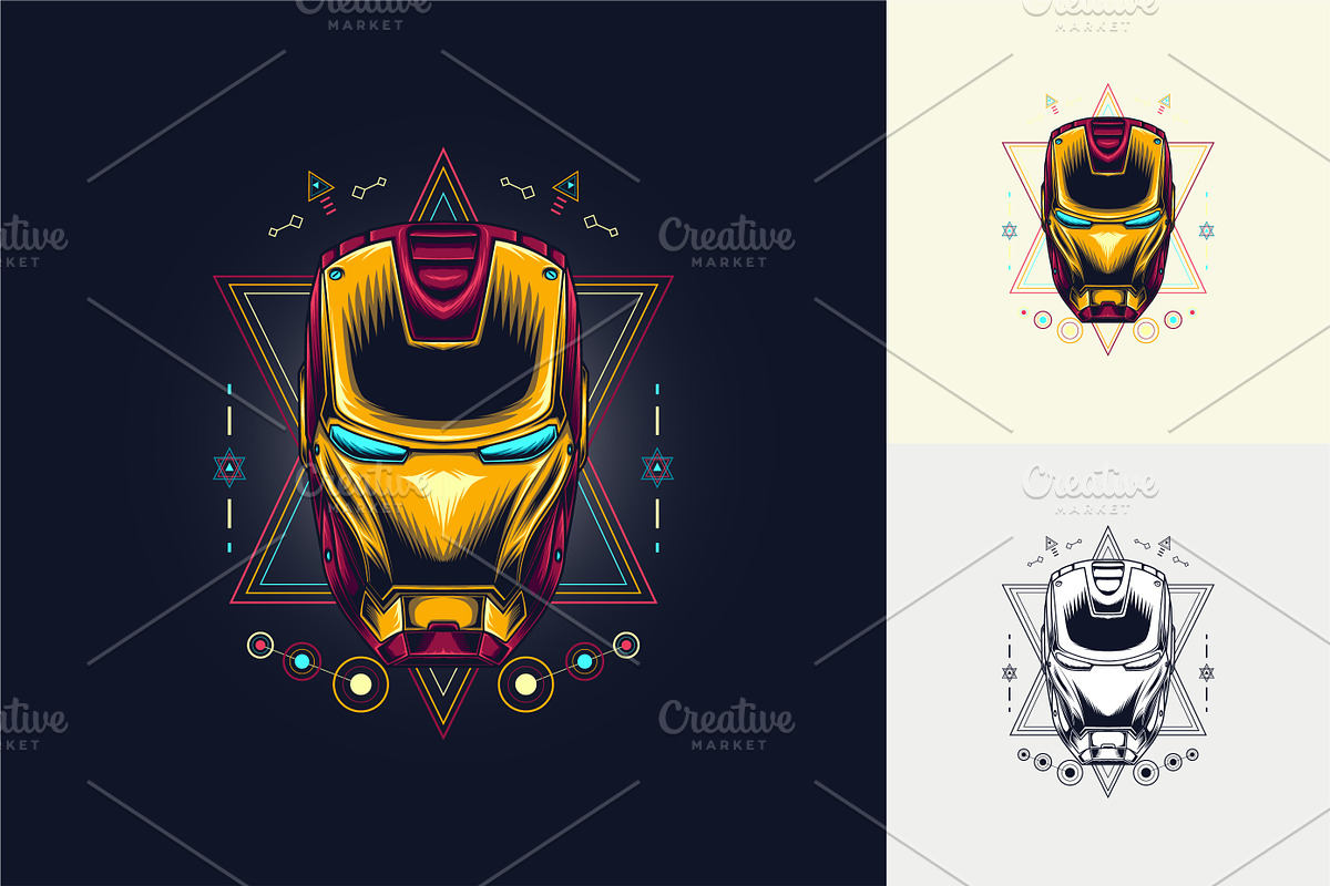futuristic robot head, a Branding & Logo Template by agora