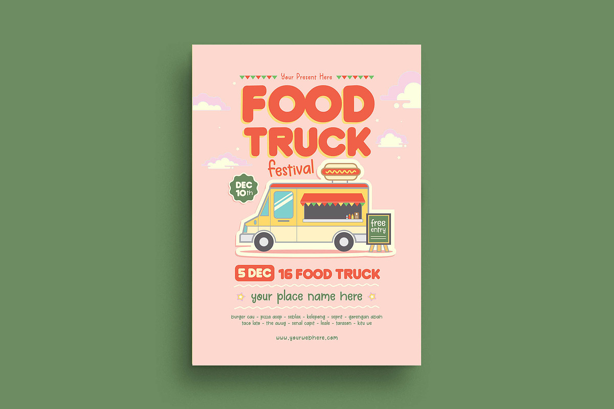 Food Truck Flyer, a Flyer Template by megarez (Photo 2 of 2)