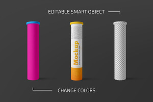 Effervescent Tablets Tube Mockup Set