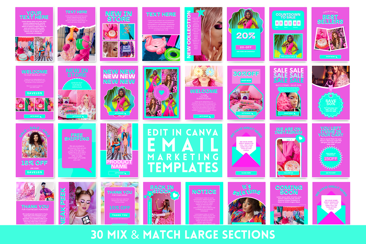 Colorful Newsletter Templates, an Email Template by SunshineStudioBoutique (Photo 5 of 8)