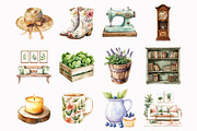 Watercolor Cottage Soul Clipart, an Illustration by Design Market (Thumbnail 3 of 5)