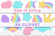 Pop it Fidget Toy Pastel Clipart set, an Education Illustration by VectoriyA (Thumbnail 1 of 7)