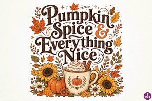 Cozy Fall Sublimation PNG, a Seasonal Illustration by DreamPrint404
