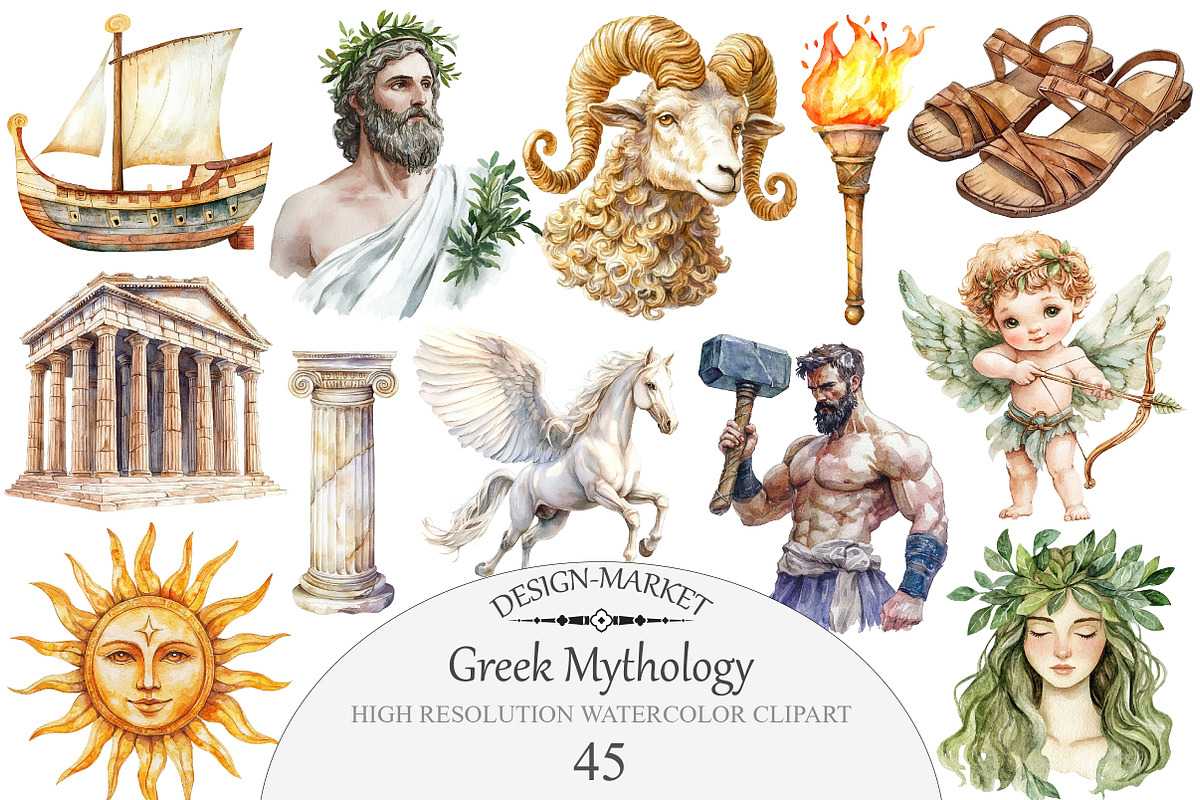 Greek Mythology Clipart, an Illustration by Design Market (Photo 1 of 5)
