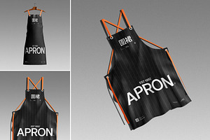 Black Kitchen Apron Mockup, a Household Mockup by Brand Earth