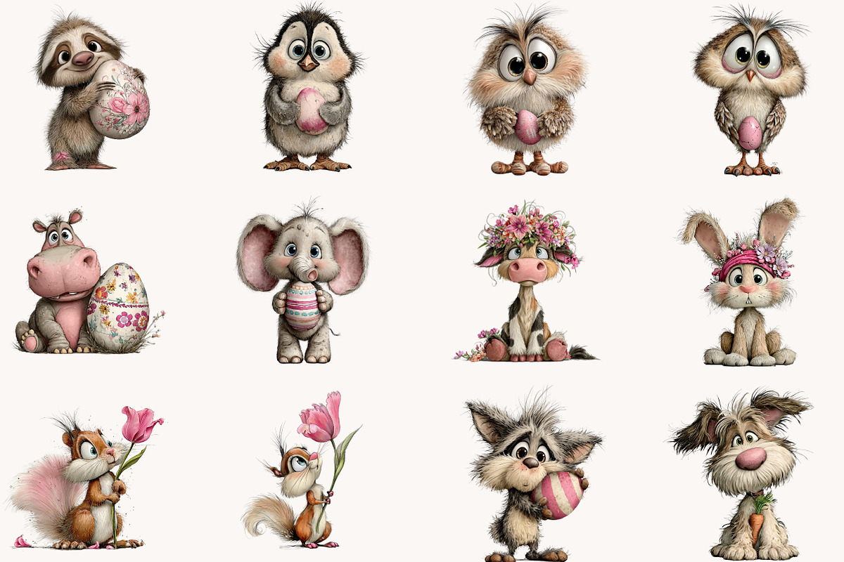 Whimsical Easter Animals clipart, an Illustration by Designworld (Photo 3 of 10)