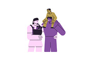 Happy families hugging with kids set, a Person Illustration by PaperTrident (Thumbnail 6 of 10)