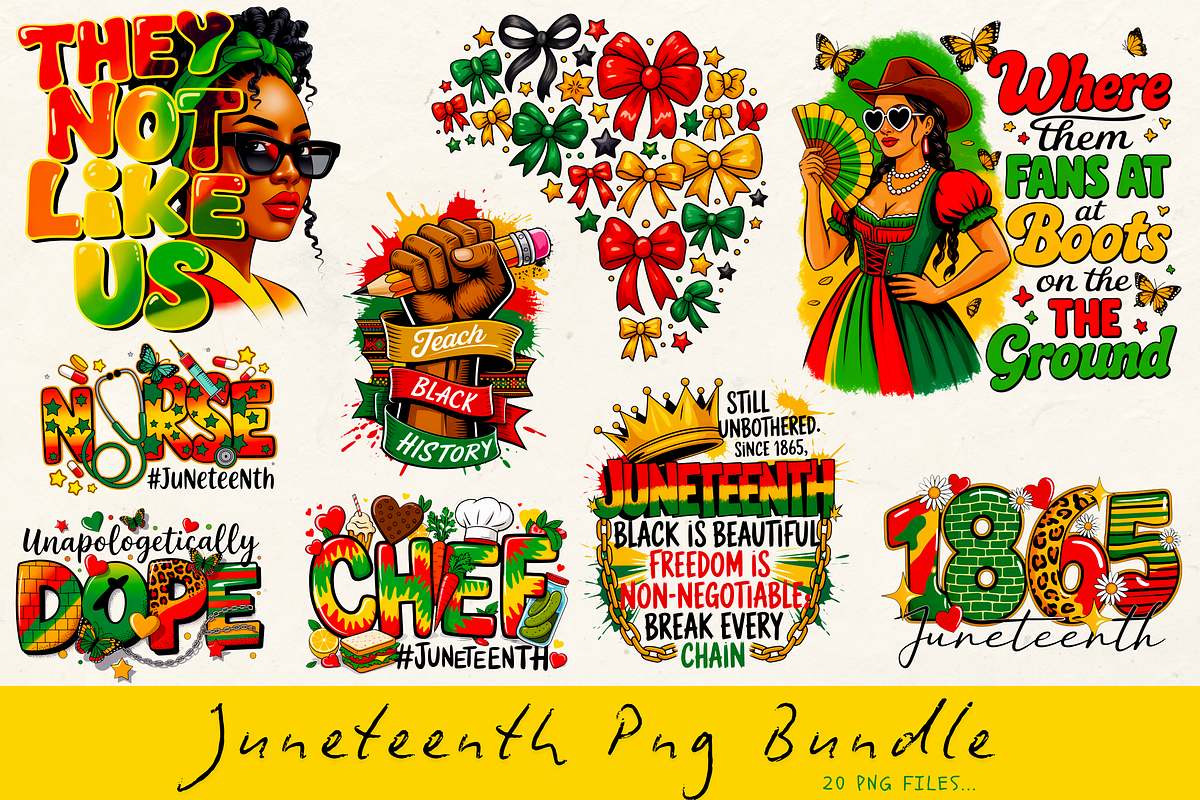 Juneteenth Trendy PNG Bundle, a Graphic by Black Gallery (Photo 1 of 21)