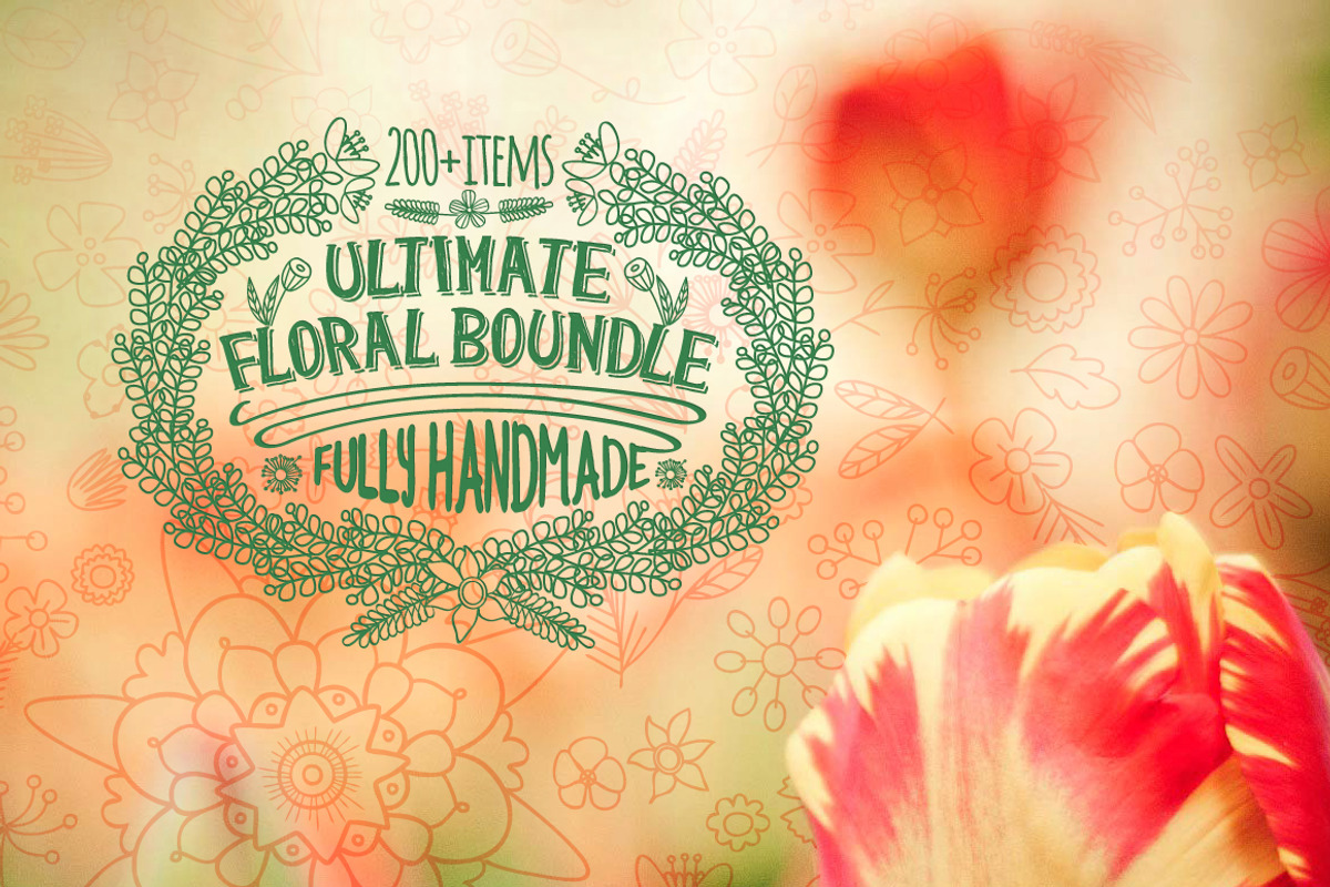 Hand-Drawn Vintage Floral DIY Kit, a Pattern Graphic by Oleg Ribar (Photo 7 of 11)