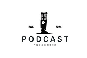 Microphone logo design for podcast, a Branding & Logo Template by Maylianaw28