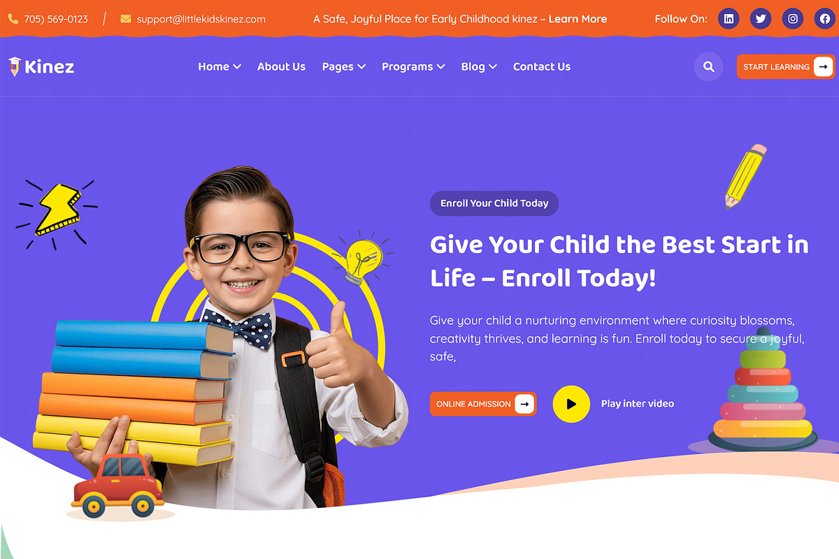 Kinez - Kindergarten School Template, a HTML Template by Helenshop (Photo 2 of 4)