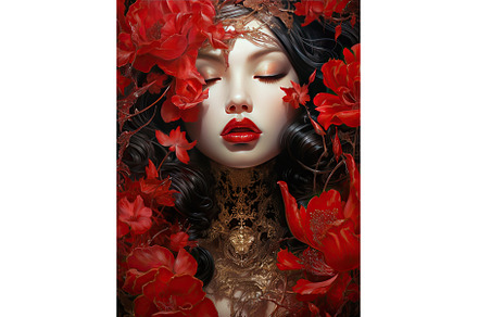 Fantasy painting of a luxury red, a Beauty & Fashion Photo by Neirfy