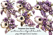 summer sea turtle clipart, an Illustration by GatewayDesign (Thumbnail 1 of 9)