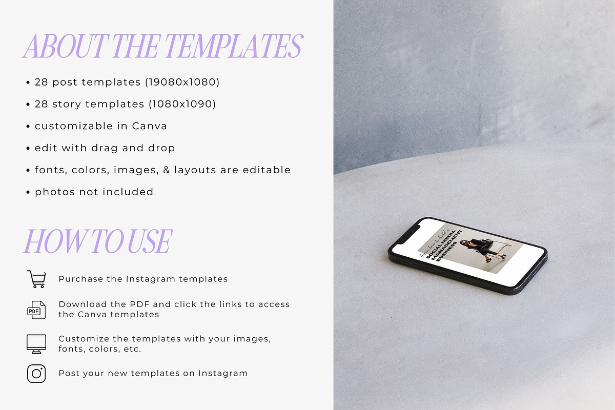 Instagram Templates for Brands Canva, a Social Media Template by Blush Created (Photo 4 of 11)