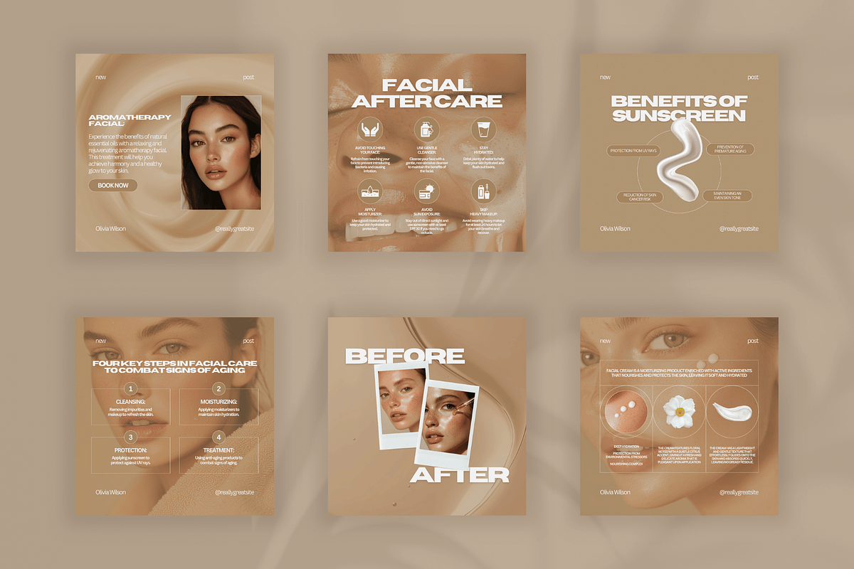 Aesthetic Skincare Insta Templates, a Social Media Template by Xenié Creative (Photo 4 of 10)