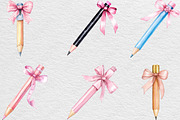 Pencil Bow Coquette Style Watercolor, an Illustration by Black Bird Studio (Thumbnail 6 of 6)