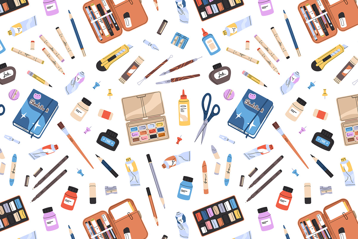 Art tools, stationery set, templates, an Education Illustration by PaperTrident (Photo 2 of 9)
