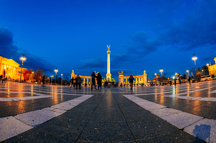 Heroes' Square at night. Budapest, an Architecture Photo by kirill.makes.pics