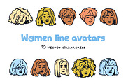 Line art head portraits of women set, a Person Illustration by Good Studio (Thumbnail 1 of 3)