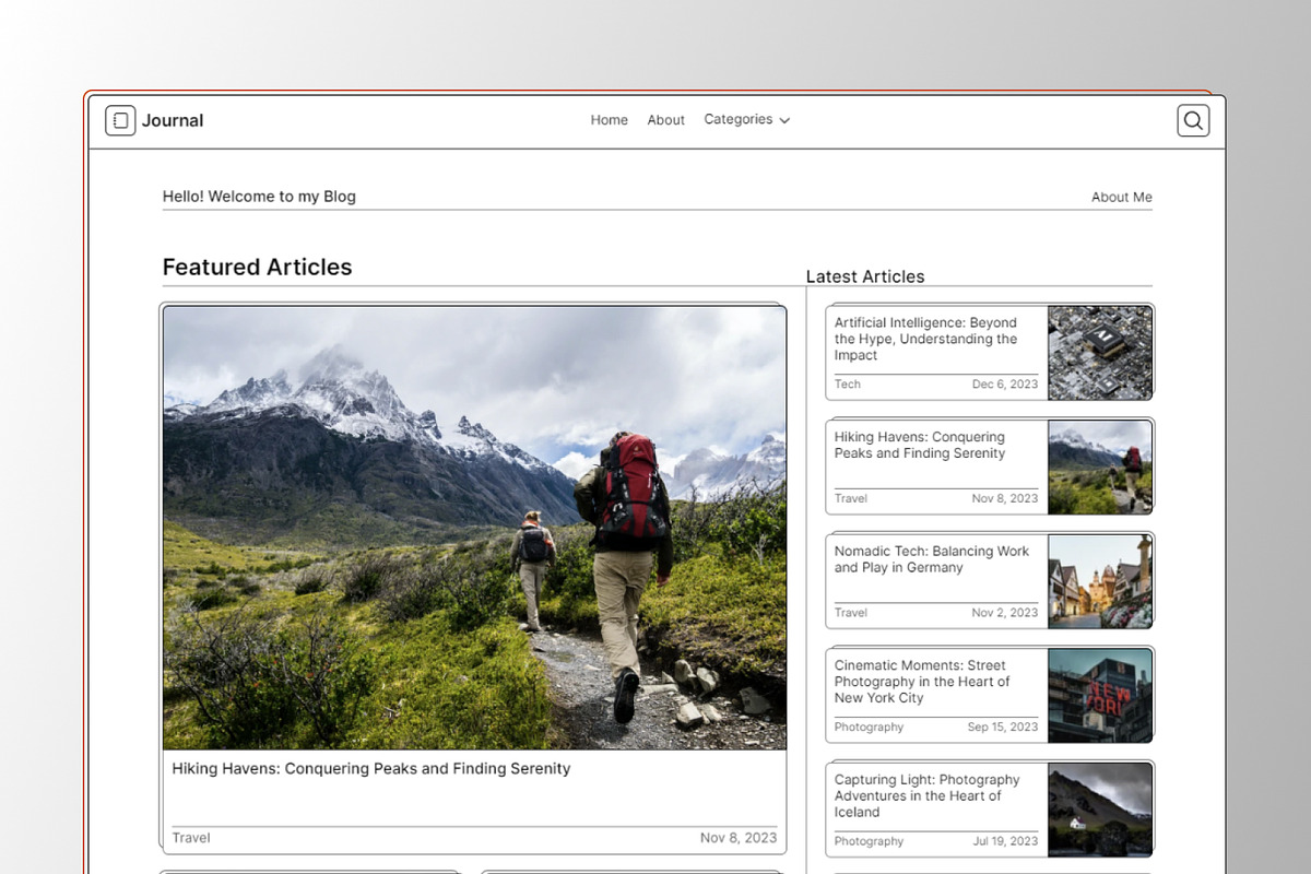 Journal - Blog Framer Template, a Landing Page Template by THdesign (Photo 1 of 4)