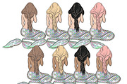 Mermaid Girls Сliparts, a Person Illustration by GlamArtZhanna (Thumbnail 3 of 4)