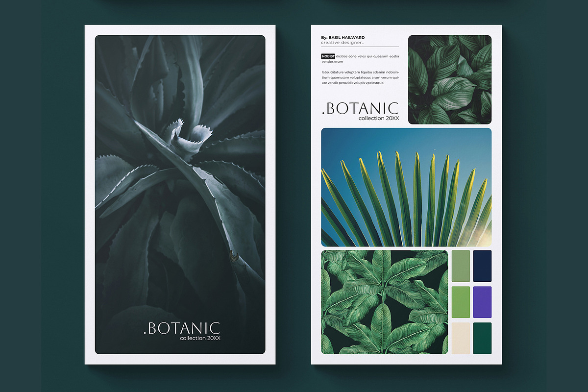 Botanic Mood Board Presentation, a Presentation Template by E-Type (Photo 4 of 5)