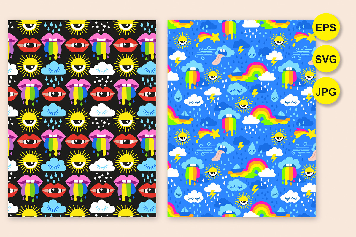 Seamless pattern Strange weather, a Pattern Graphic by Nataliia Toporovska (Photo 6 of 6)