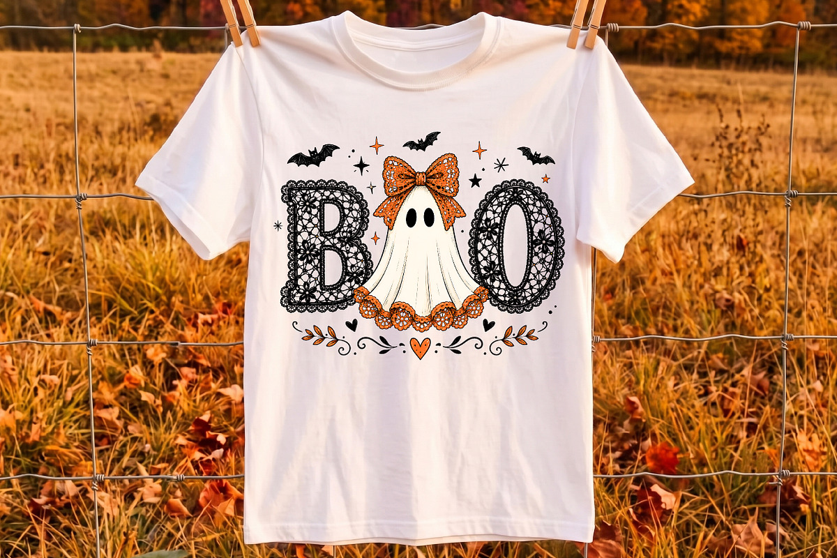BOO Lace Ghost PNG, Cute Coquette, a Seasonal Illustration by Libby Wishes (Photo 2 of 3)