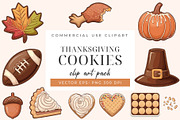 Thanksgiving Cookie Clipart & Vector, an Illustration by Printable Pretty Studio (Thumbnail 1 of 3)