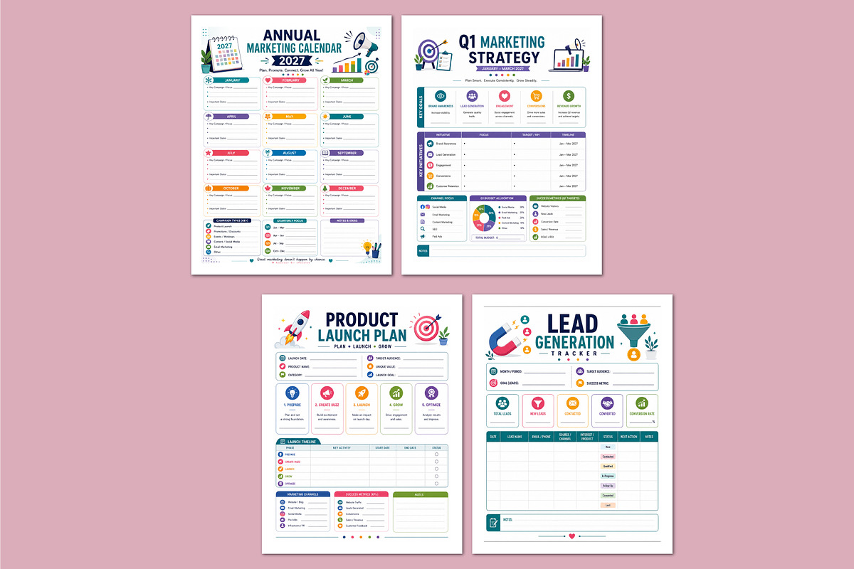 2027 Marketing Strategy Planner., a Stationery Template by Shumaya (Photo 4 of 5)
