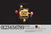 Anniversary Gold Logo, Greeting Card, an Invitation Template by OtpirusGraphic (Thumbnail 5 of 5)
